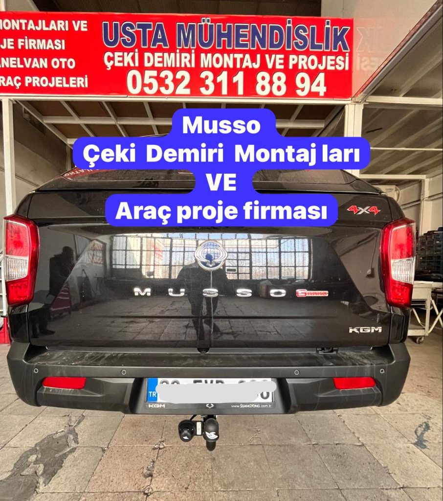 musso ssnagyong musso kamyonet çeki demiri takma montjı ve araç proje firması ankaraUSTA MÜHENDİSLİK